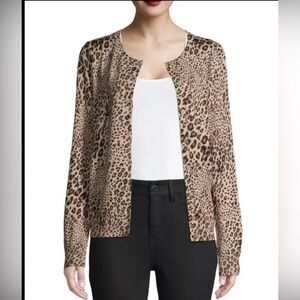Time and Tru Women’s Size Small 4-6 Leopard Print Cardigan NWT
